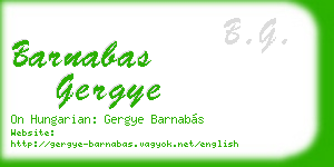 barnabas gergye business card